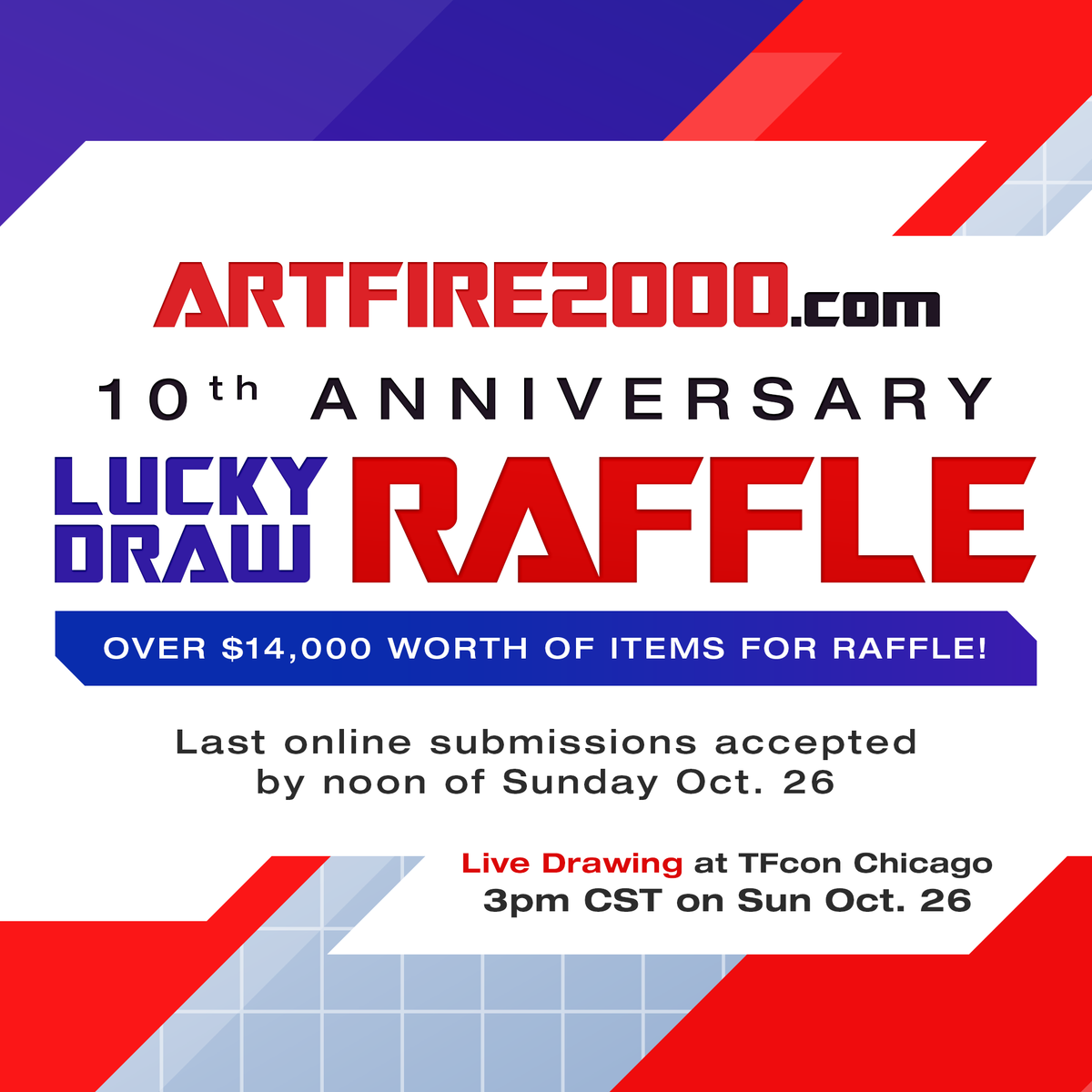 Artfire2000 10th Anniversary Lucky Draw Raffle!!