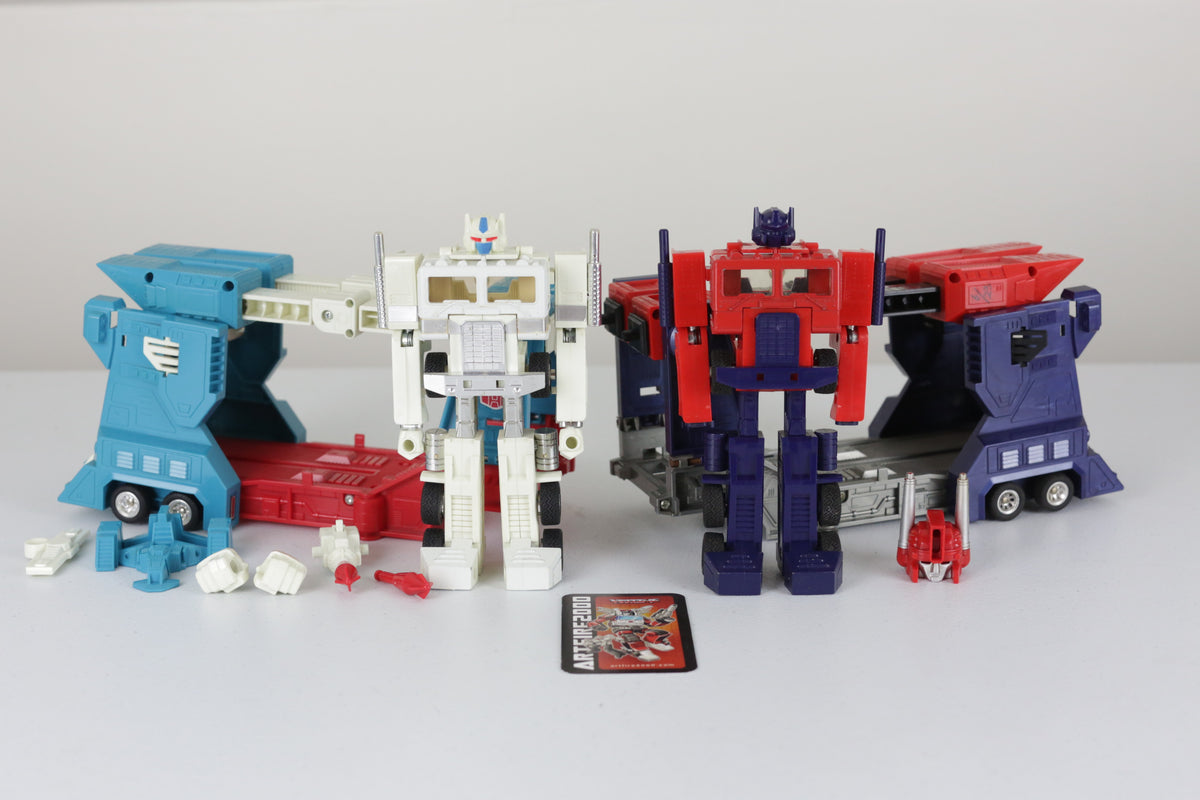 Prototype Ultra Magnus or Optimus Prime Test Shot w. Diaclone Powered Convoy Trailer - No Copyright