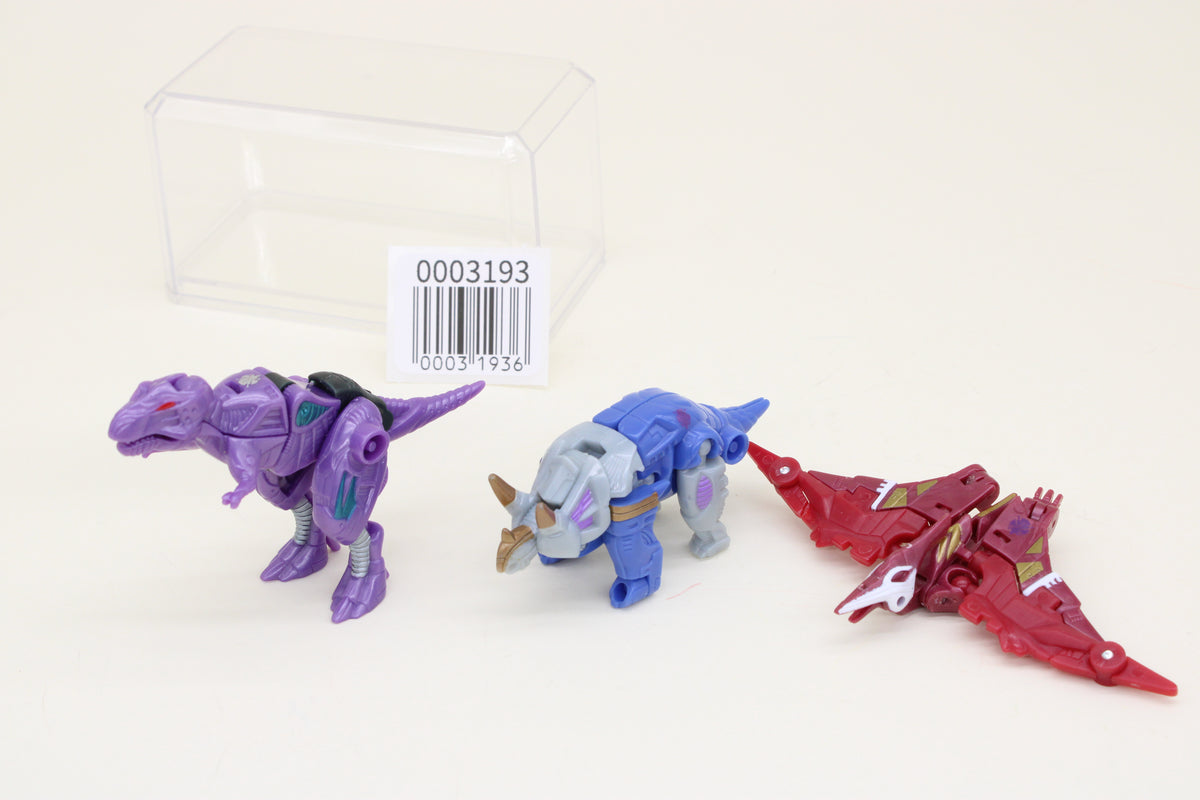 Transformers Micron Booster 4 Dinobots Ironlunge Reptix Gnashteeth Japanese Loose